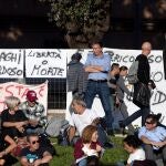 Protestas contra el pasaporte Covid en el Circo Máximo de Roma, en Italia