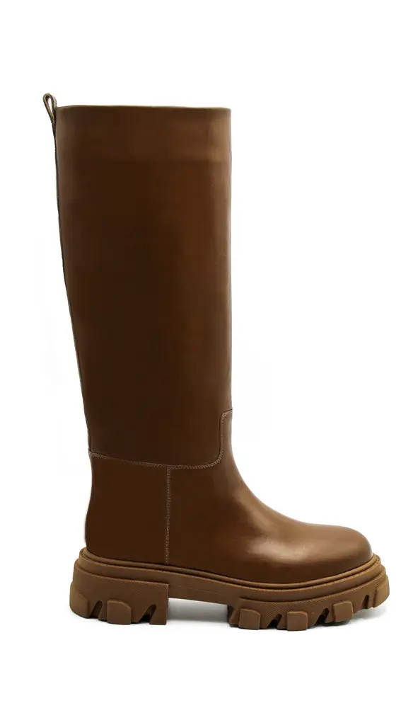 Combat boots de cuero con suelo track, de Giaborghini