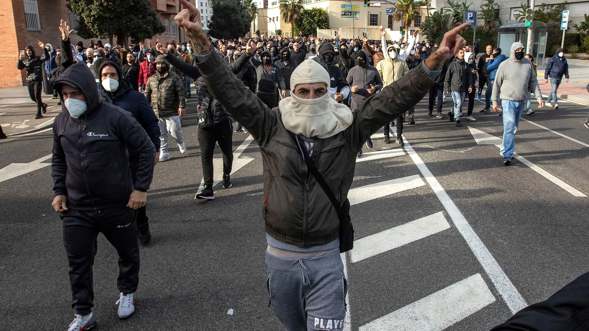 Trabajadores del sector del metal de Cádiz durante una protesta