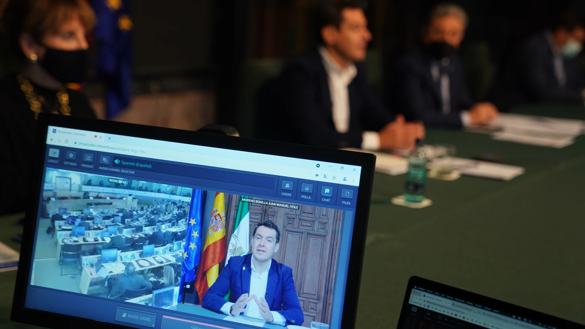 Intervención telemática del presidente de la Junta de Andalucía, Juanma Moreno, en la décima reunión de la Comisión de Recursos Naturales del Comité Europeo de las Regiones