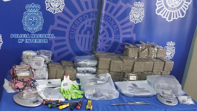 Materiual incautado por la Policía Nacional