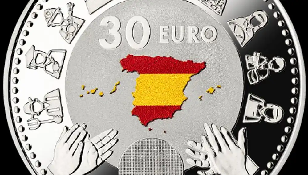 Reverso moneda 30 euro año 2020