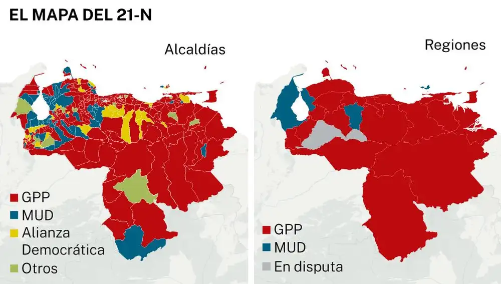 Mapa electoral de Venezuela 21-N