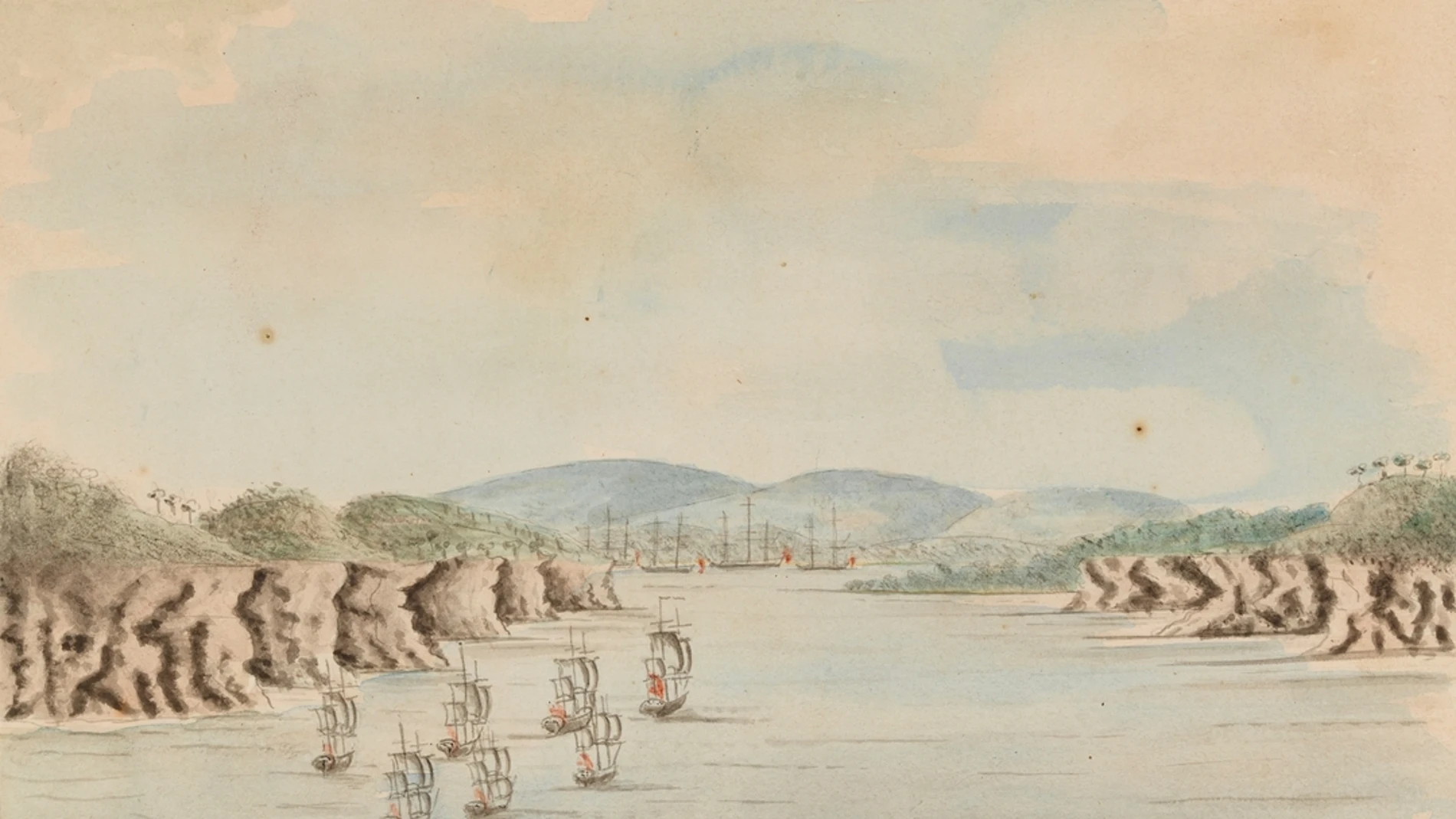 La Primera Flota llega a Botany Bay el 21 de enero de 1788