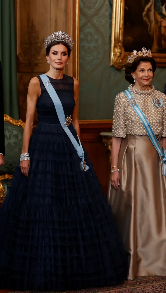 La Reina, en el Palacio Real de Estocolmo. EFE/JUANJO MARTÍN