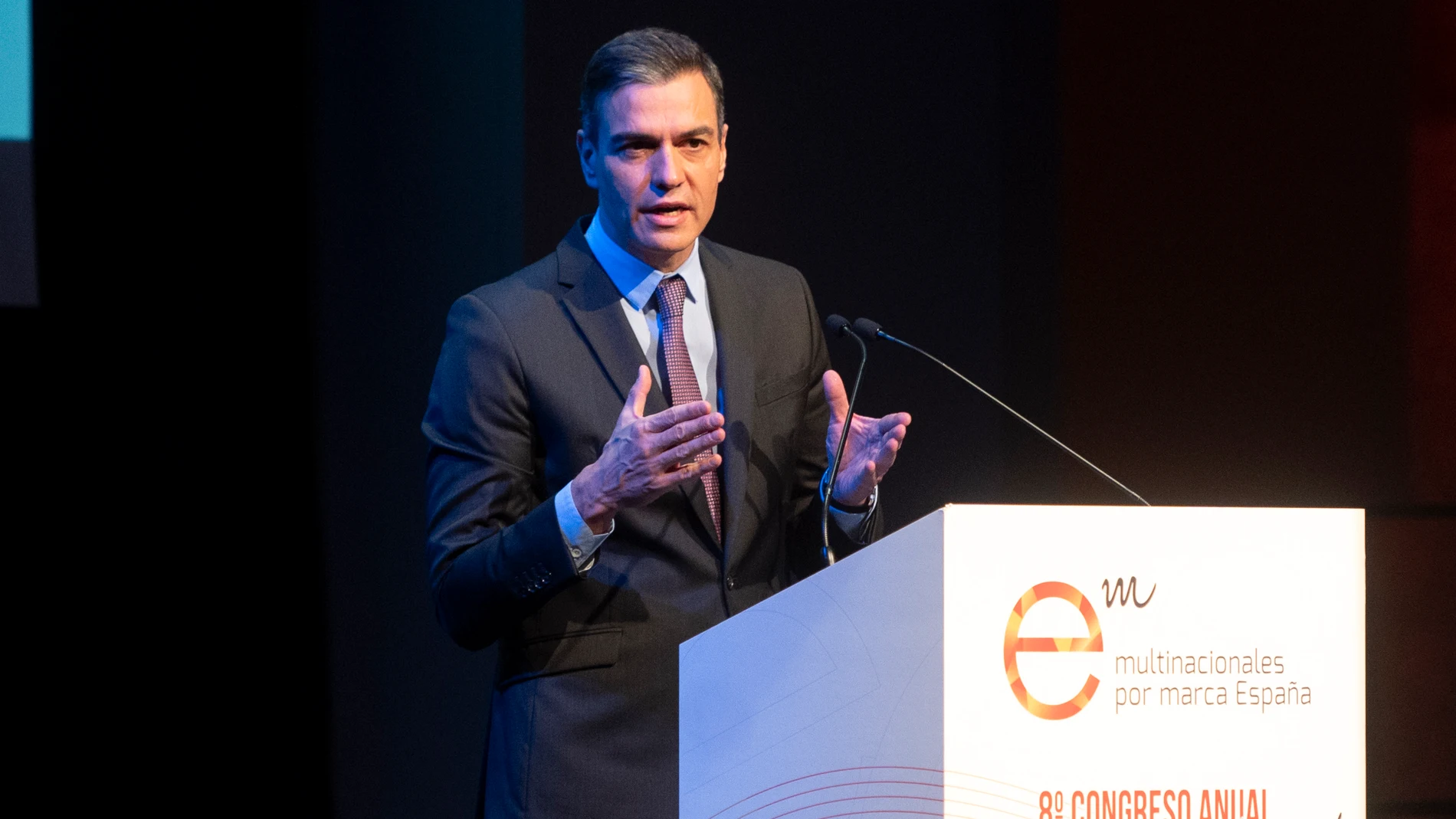 El presidente del Gobierno, Pedro Sánchez, interviene en el Congreso Anual de Multinacionales por marca España