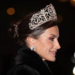 La Reina Letizia en la cena de gala en Suecia.