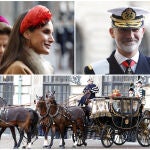 Los reyes Felipe y Letizia durante el primer acto oficial de su viaje de Estado a Suecia