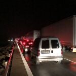 Retenciones de tráfico en la A-62 con motivo de un accidente múltiple en San Miguel del Pino (Valladolid)