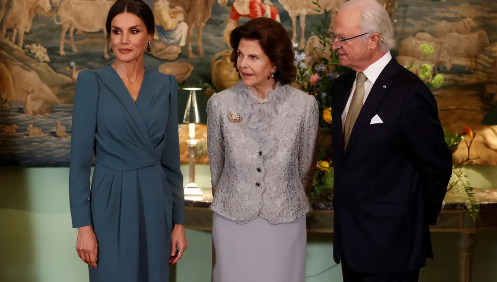 La Reina Letizia, y los reyes de Suecia, Carlos XVI Gustavo y Silvia. EFE/ Juanjo Martín