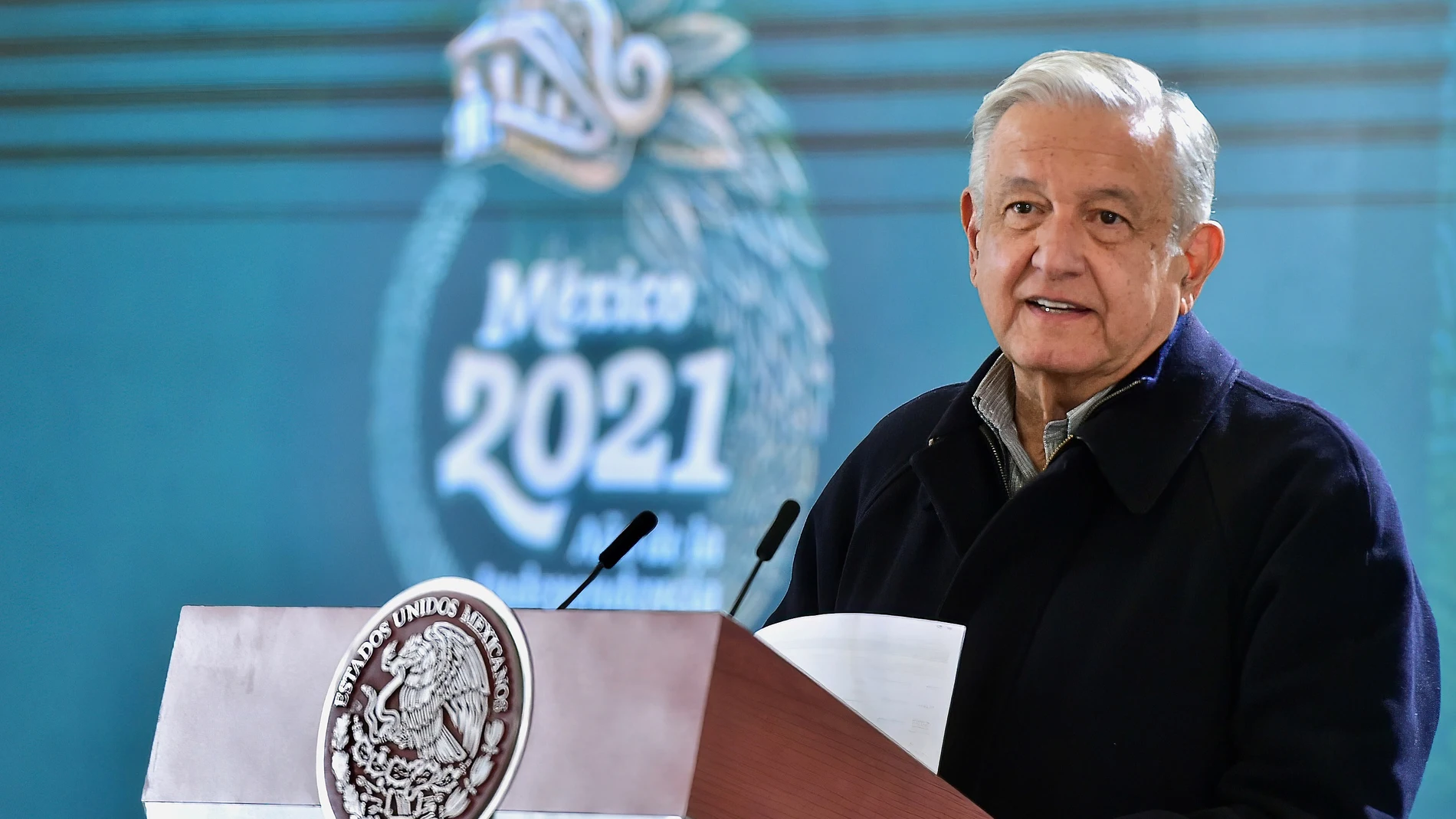 El mandatario mexicano Andrés Manuel López Obrador durante una rueda de prensa en el municipio de Irapuato, estado de Guanajuato