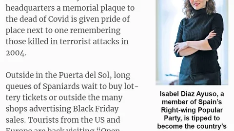 Ayuso en una entrevista en The Telegraph