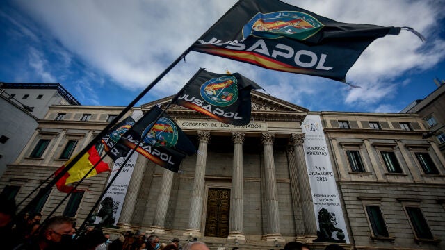 Manifestación contra la reforma de la Ley de Seguridad Ciudadana frente al Congreso de los Diputados