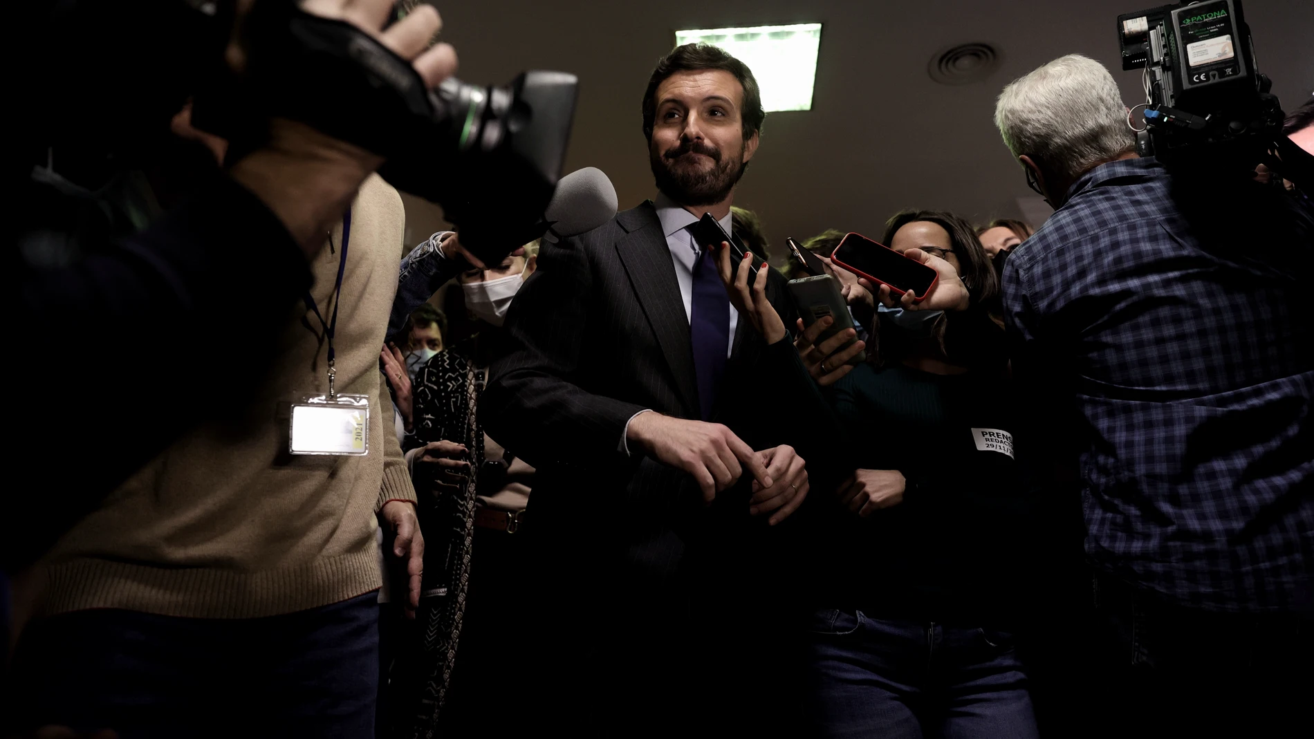 Casado, ayer en el acto que protagonizó en el Congreso con sus diputados y senadores