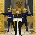 Vladimir Putin, ayer, durante una ceremonia de acreditación de embajadores extranjeros en Moscú