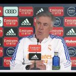 Ancelotti en una conferencia de Prensa del Real Madrid