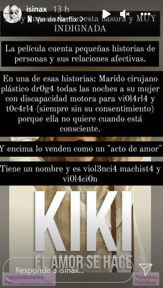 Respuesta de apoyo a Paco León por la película &quot;Kiki&quot;