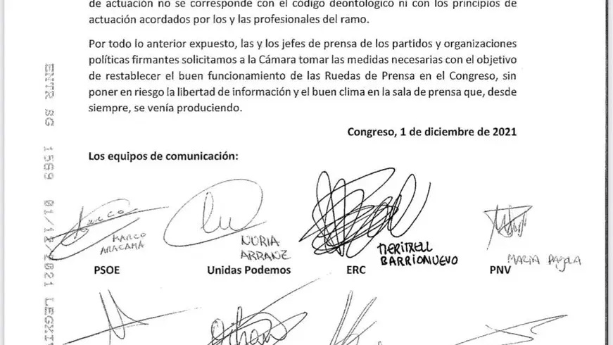 Una imagen del documento emitido
