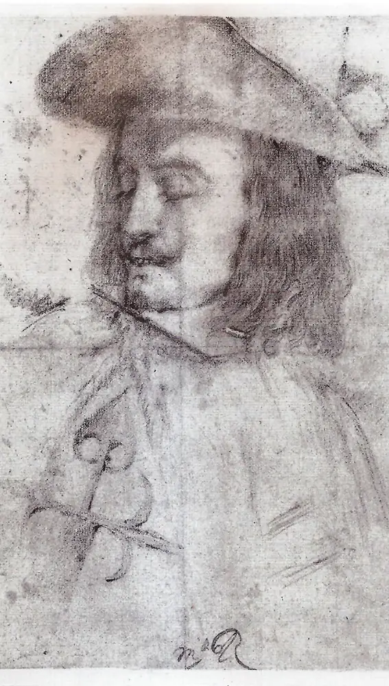 Velázquez muerto, retratado por su discípulo Juan de Alfaro