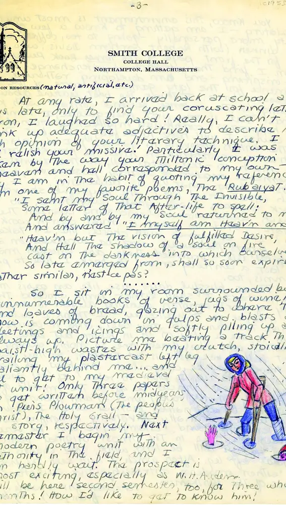 Una carta manuscrita de Sylvia Plath