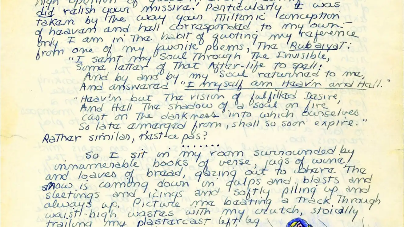 Una carta manuscrita de Sylvia Plath