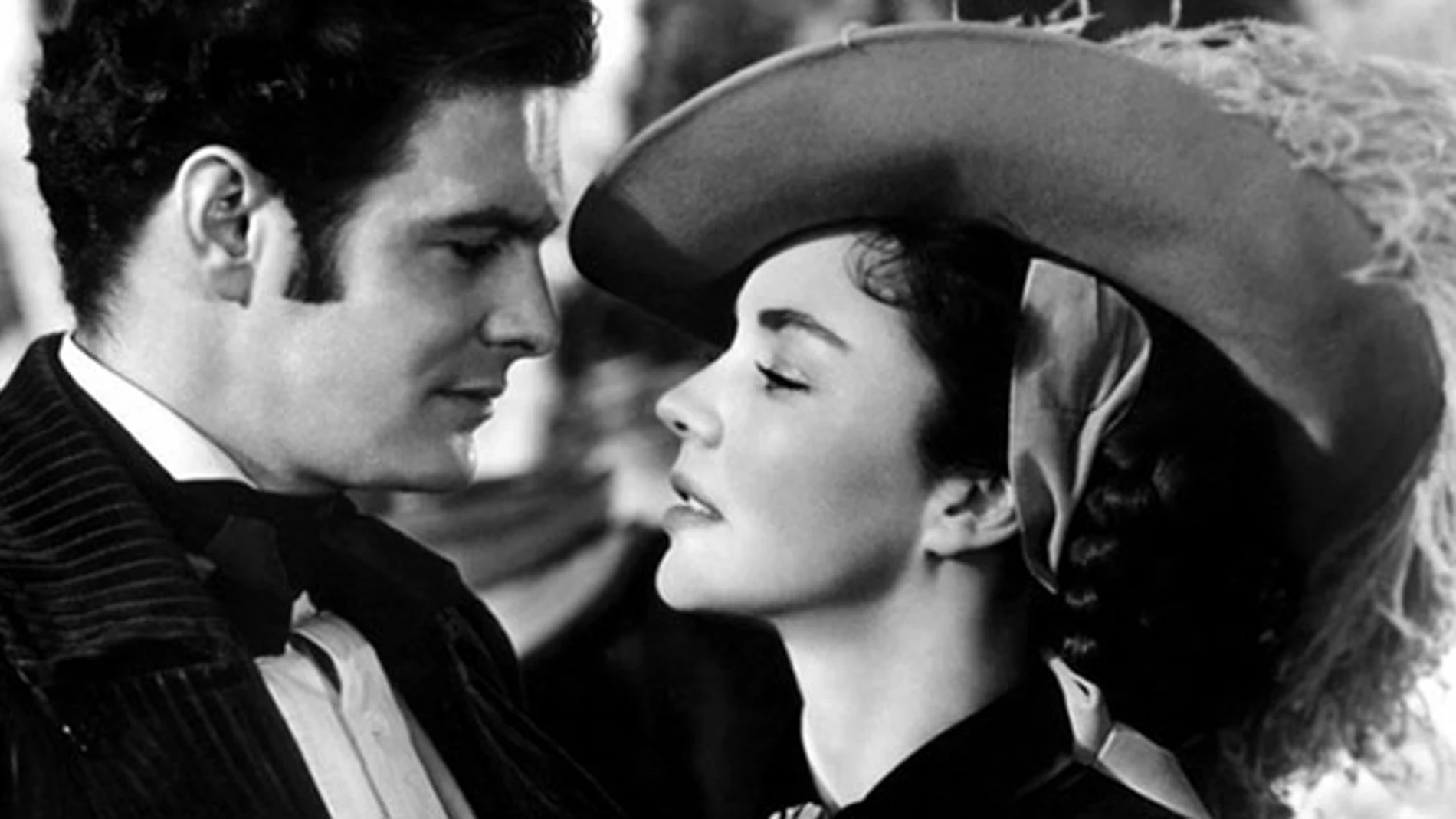 Jennifer Jones y Louis Jordan, como Ema Bovary y Rodolphe Boulanger en «Madame Bovary» (1949)
