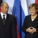 Angela Merkel con Vladimir Putin en 2006