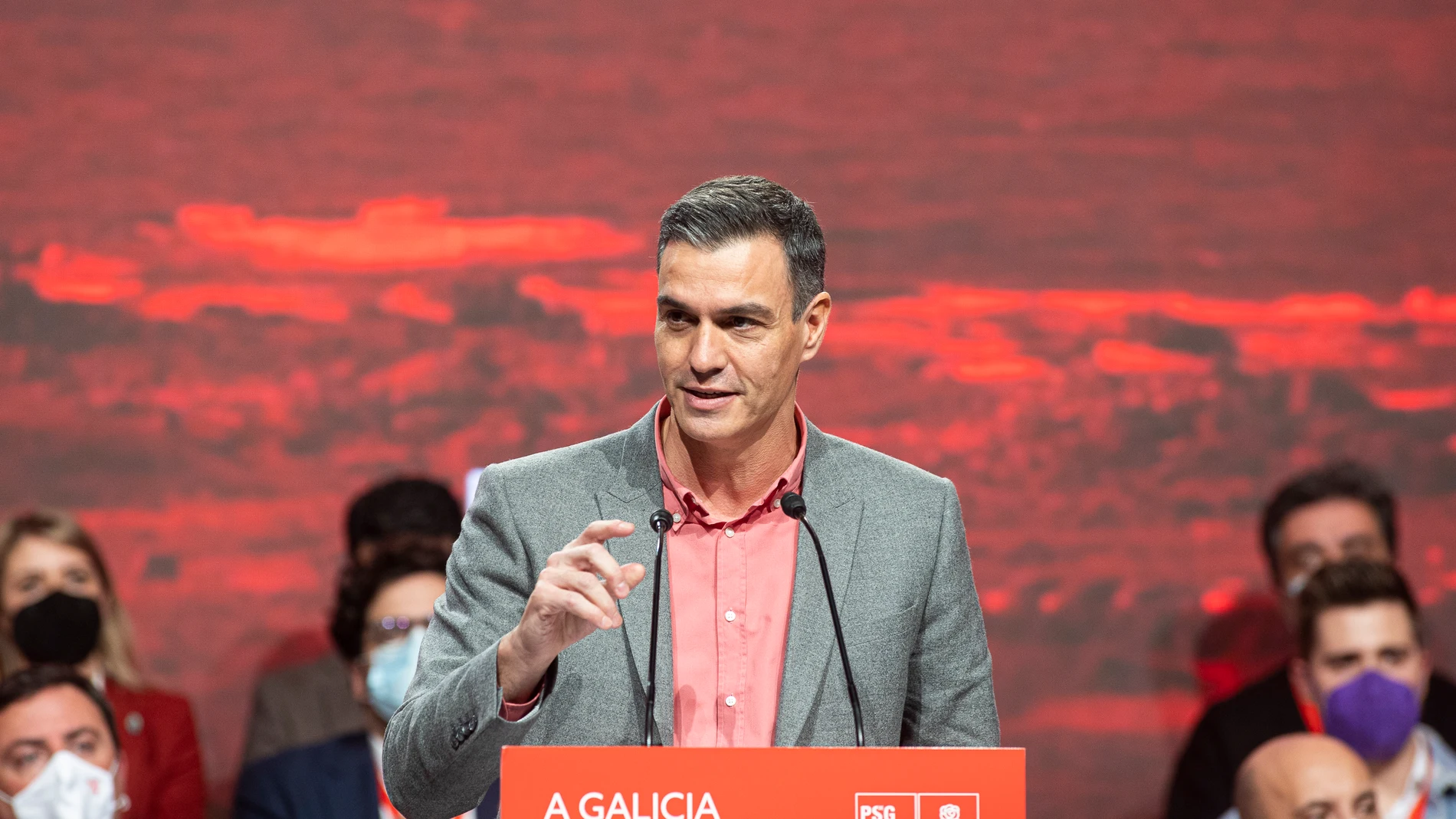 El secretario general del PSOE y presidente del Gobierno, Pedro Sánchez, interviene en la primera jornada del 14º Congreso del PSdeG