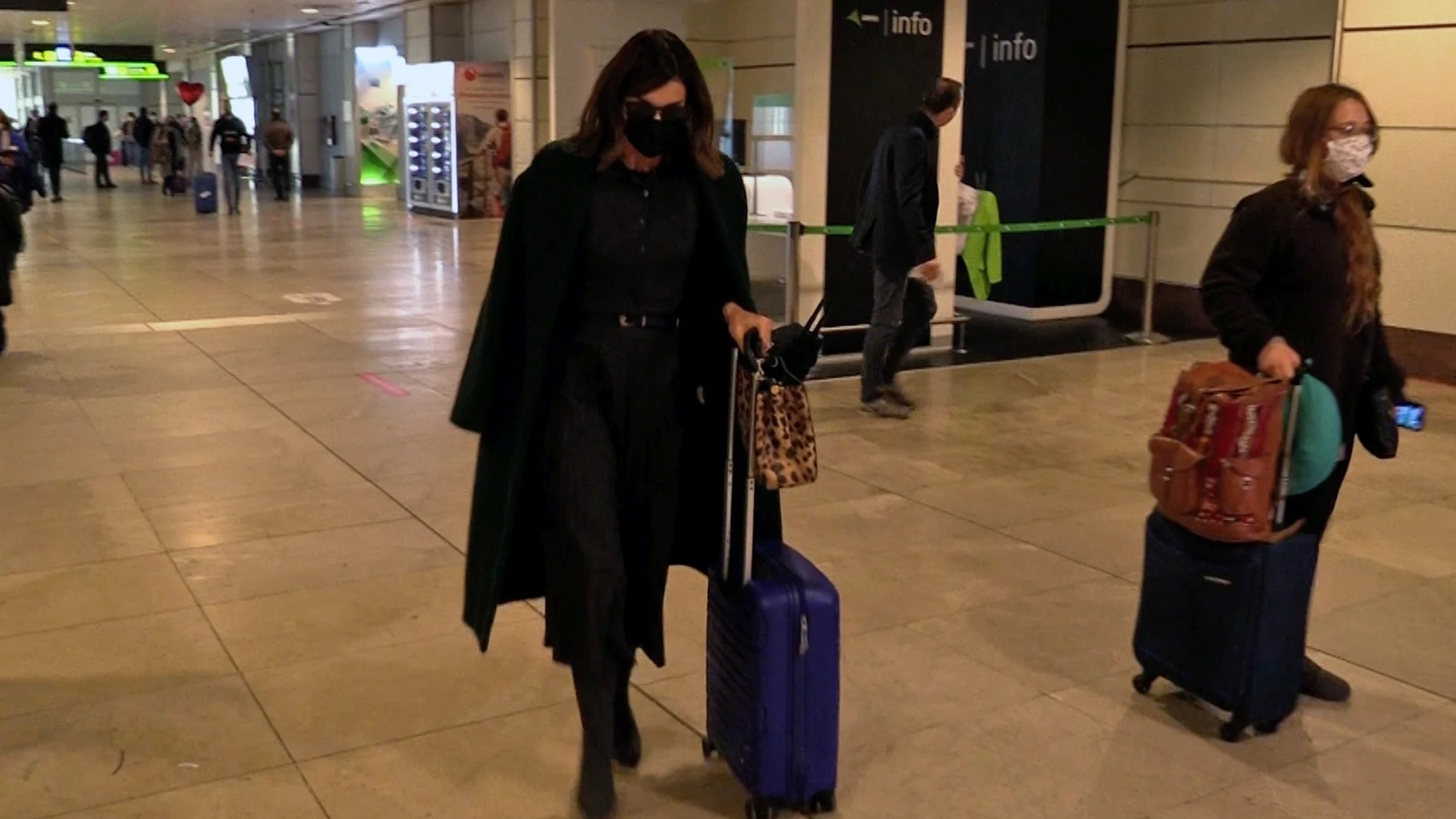 Alba Santana at Barajasairport in Madrid on Monday