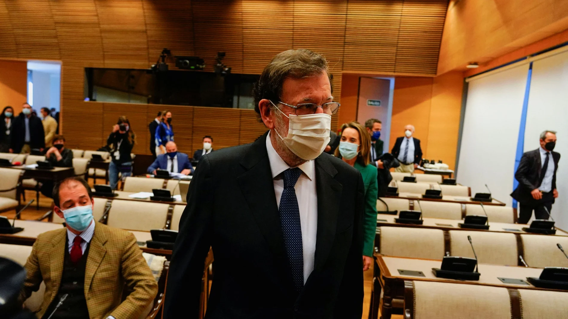 Rajoy, a su llegada a la comisión parlamentaria sobre el supuesto espionaje a Bárcenas para sustraerle documentación sensible para el PP