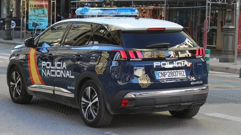 Coche de policía en imagen de archivo
