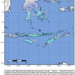 Un mapa muestra el epicentro del terremoto de 7,3 grados en Indonesia