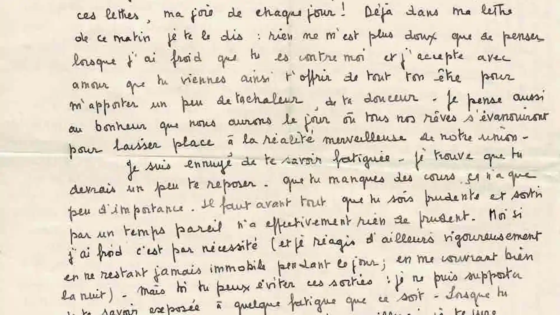 Carta de François Miterrand escrita durante la Segunda Guerra Mundial