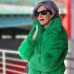 Carmen Gimeno con abrigo de Bershka.
