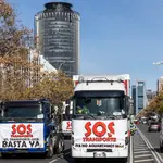  Los transportistas marchan por Madrid como preámbulo de la huelga de Navidad