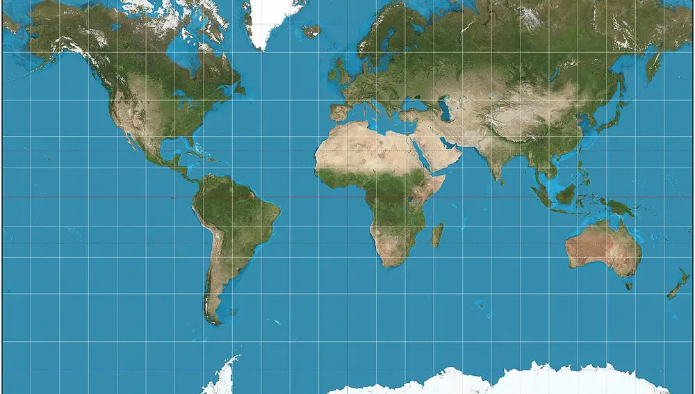 Mapamundi con la Proyección de Mercator