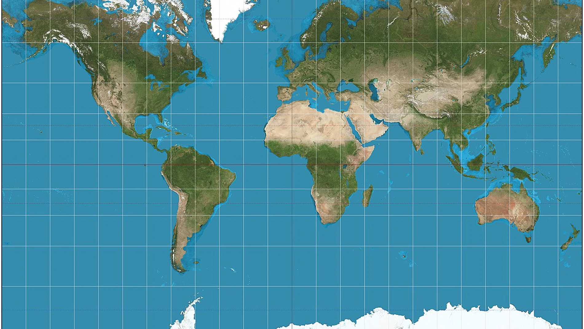 Mapamundi con la Proyección de Mercator