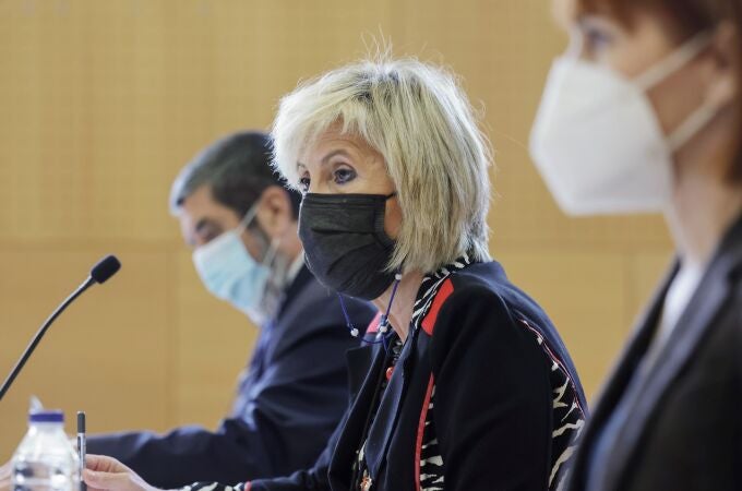 La consejera de Sanidad de Castilla y León, Verónica Casado, da una rueda de prensa para informar sobre los datos de agresiones al personal sanitario, este miércoles en Valladolid.