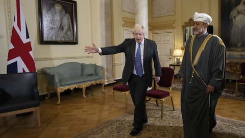 Boris Johnson recibe al sultán de Omán Haitham Bin Tarik Al Said en Downing Street