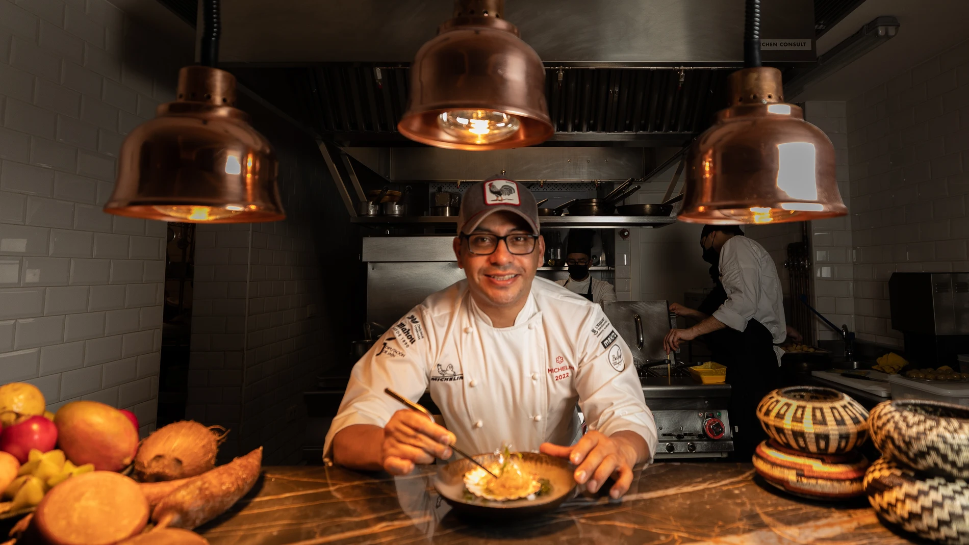 El chef colombiano Edwin Rodriguez en su restaurante Quimbaya