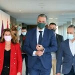 El secretario general de Vox, Javier Ortega Smith, visita las Cortes de Castilla y León para participar en una jornada de trabajo en la que están presentes los nueve diputados nacionales de la formación en la Comunidad