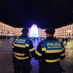 Policías Locales en la Plaza Mayor de Salamanca