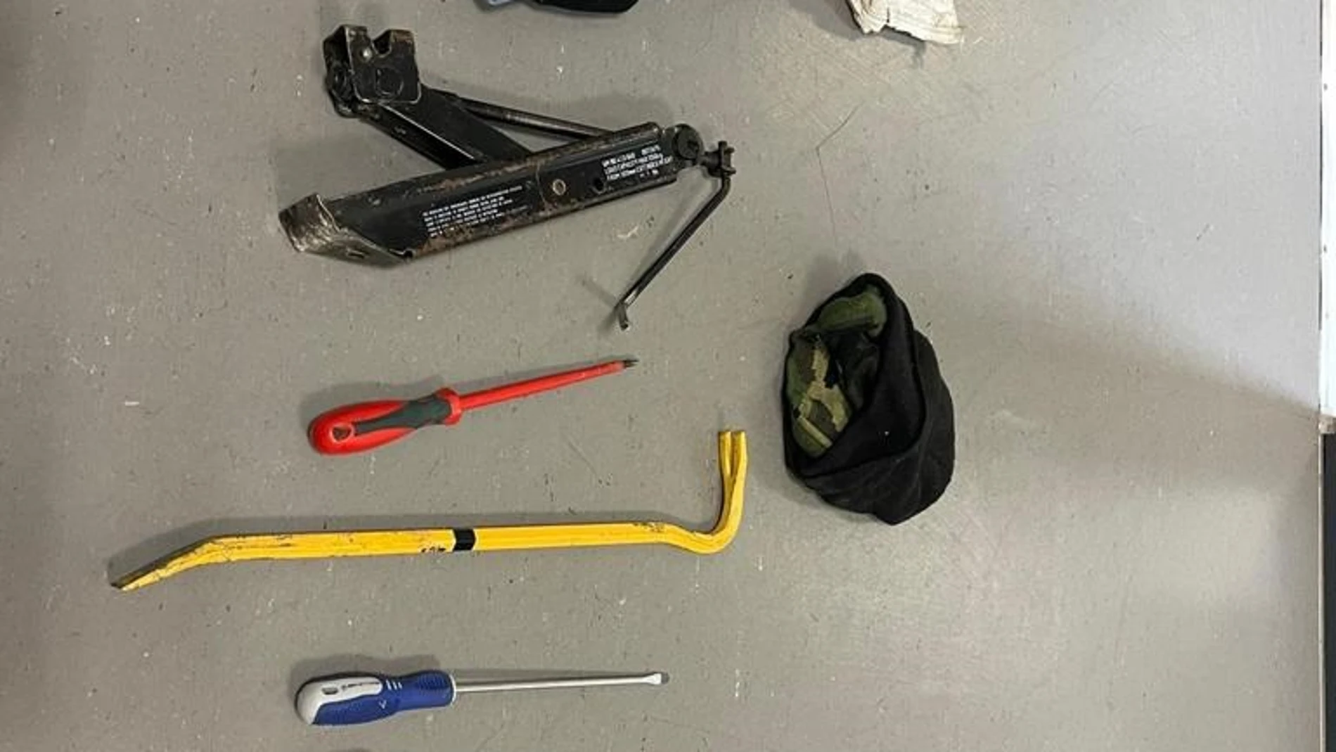 Efectos incautados al detenido
