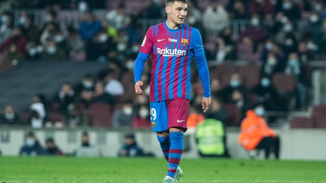 Ferran Jutglà con el Barcelona.