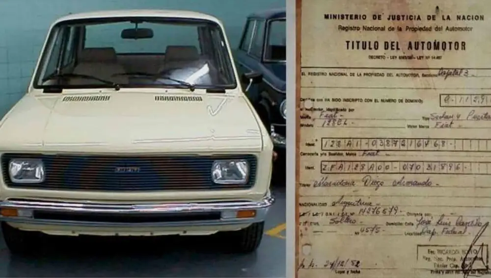 Fiat 128 de Diego Armando Maradona que sale a la venta como token no fungible (NFT).
