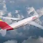 Avion de iberia en pleno vuelo