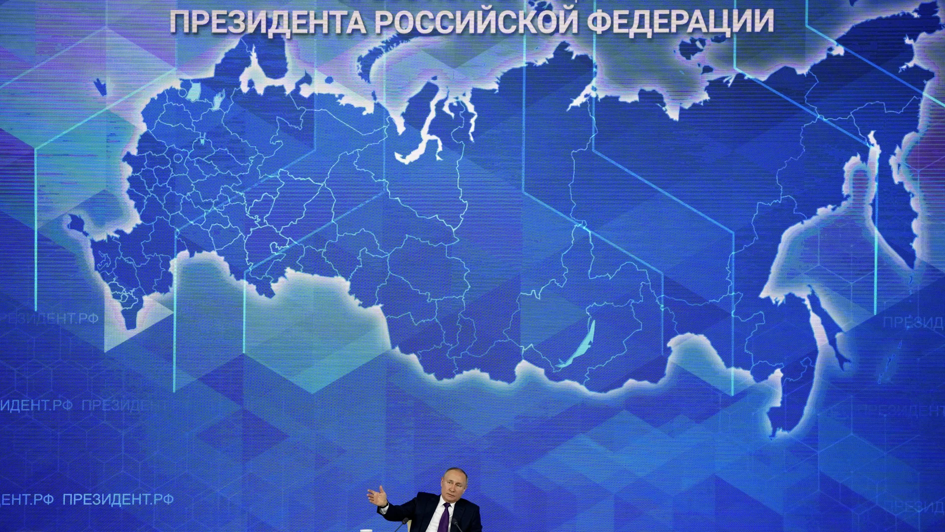 El presidente de Rusia, Vladimir Putin, durante su conferencia de prensa anual