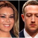 María José Campanario y Mark Zuckerberg en un montaje