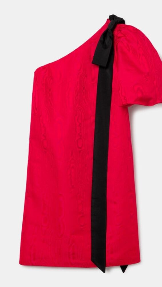 Vestido corto asimétrico lazo, de Woman Fiesta El Corte Inglés