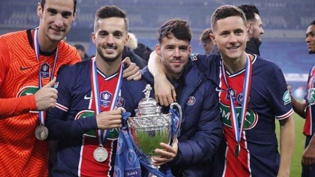 Sergio Rico, Pablo Sarabia, Juan Bernat y Ander Herrera.